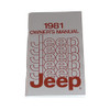 1981 Jeep CJ XJ Wagoneer All Models  Factory Owners Manual