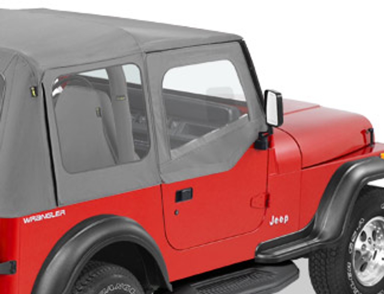 '88-'95 YJ Soft Upper Doors for OEM Soft Top w/steel half doors 