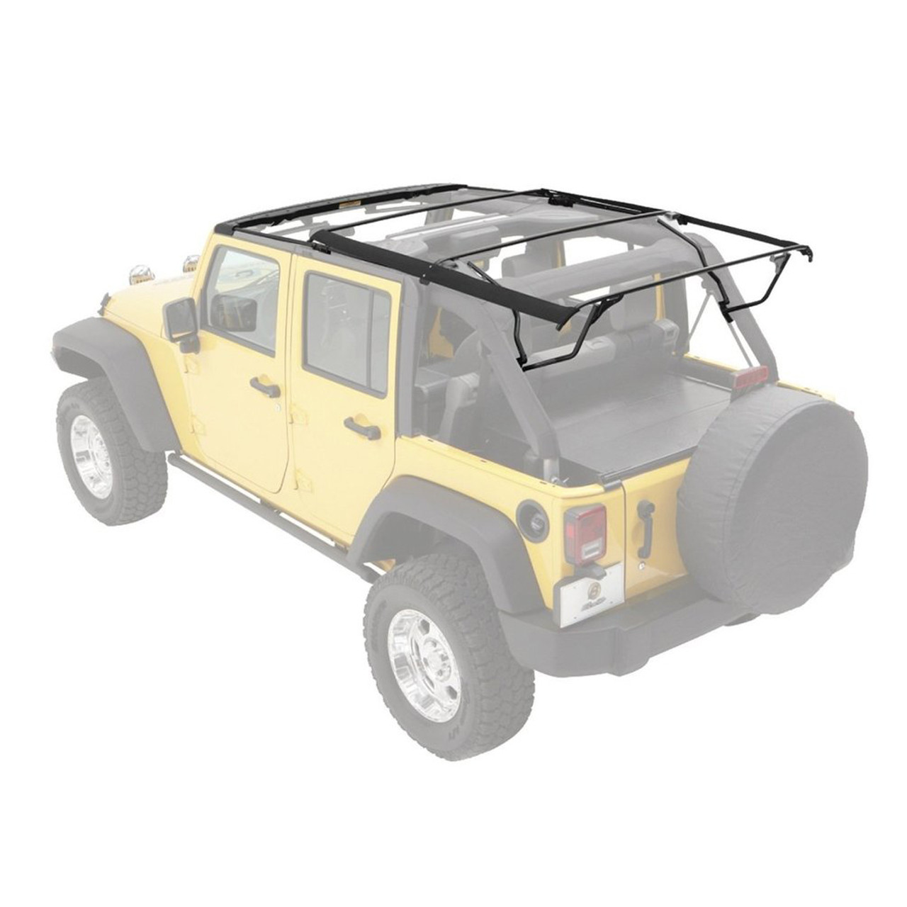 '07-18' JK Wrangler Unlimited Factory Style Soft Top Bow Kit (01 Black) - Collins Bros Jeep