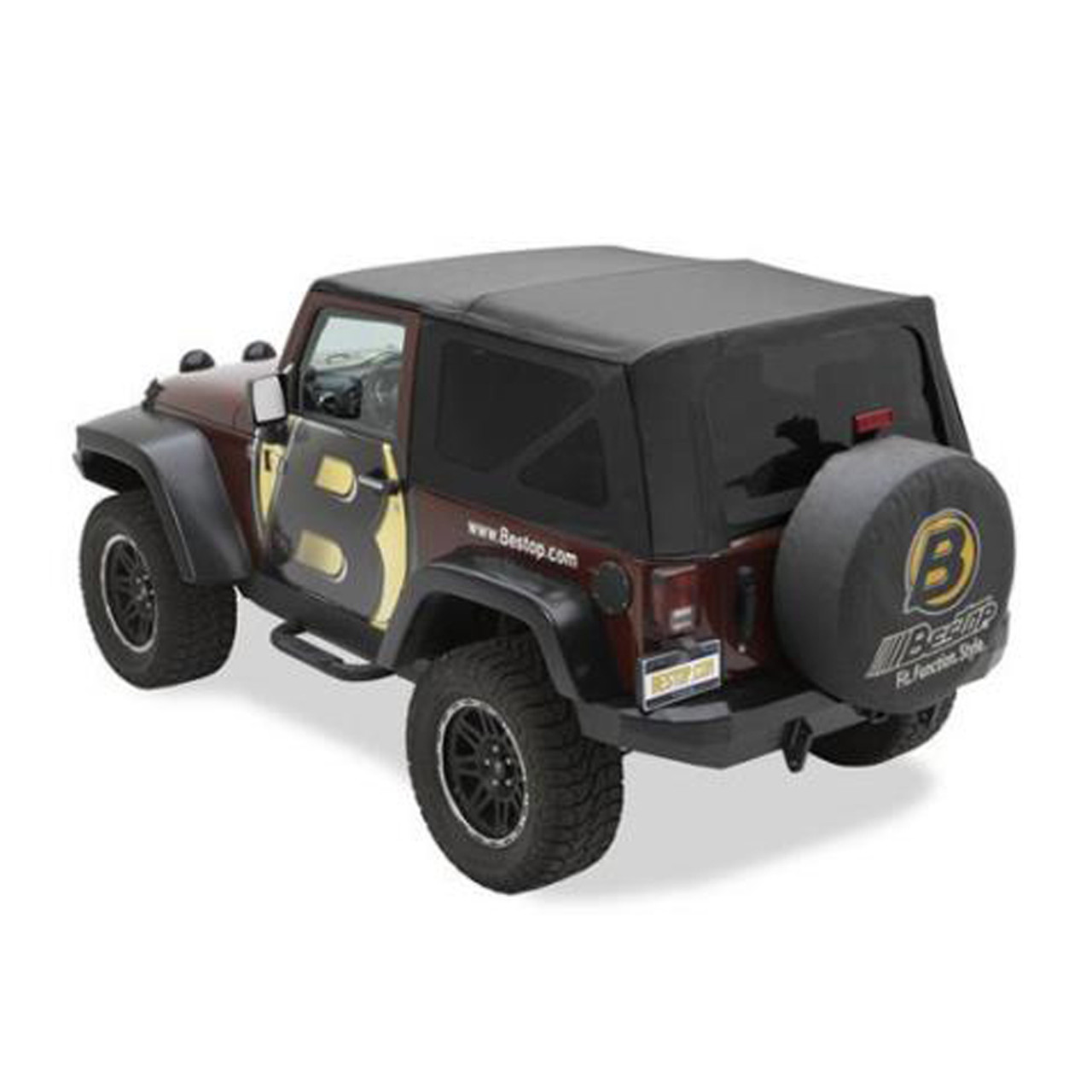 '11-Current JK 2dr Sailcloth Replace-a-Top, tinted windows, w/o upper door skins (Black Diamond)