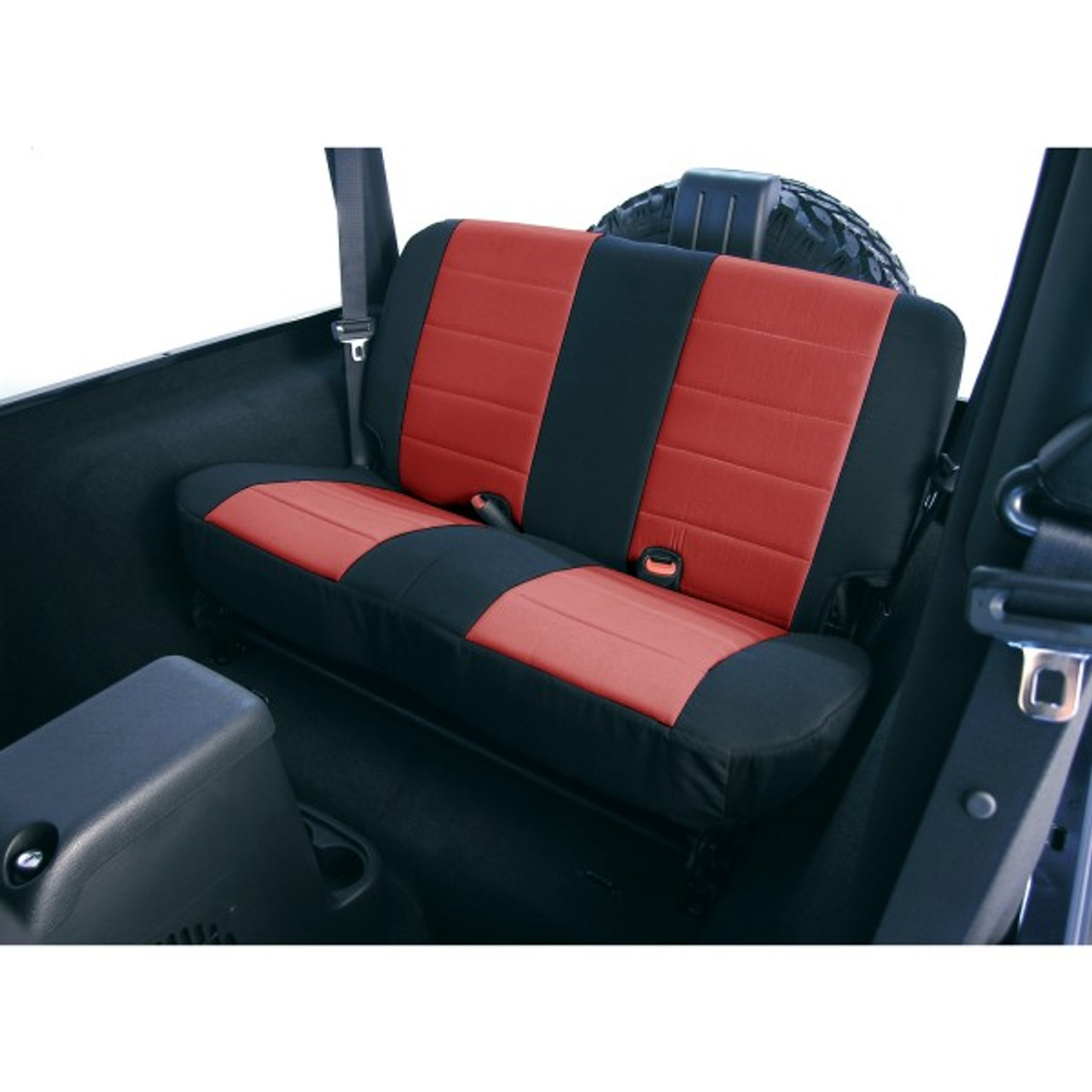'97-'02 TJ/LJ Neoprene Rear Seat Cover (Red & Black)