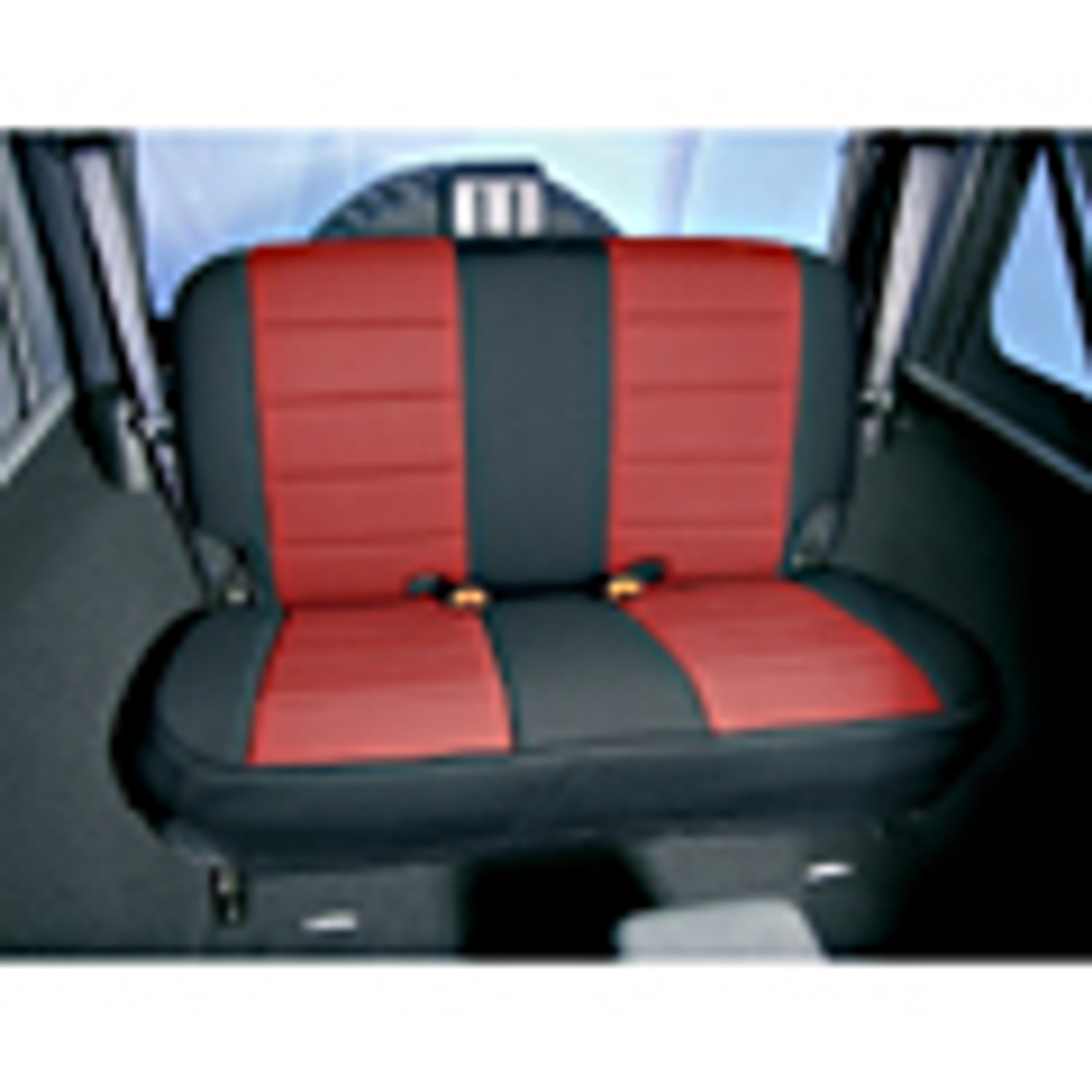 '03-'06 TJ/LJ Neoprene Rear Seat Cover (Red & Black)