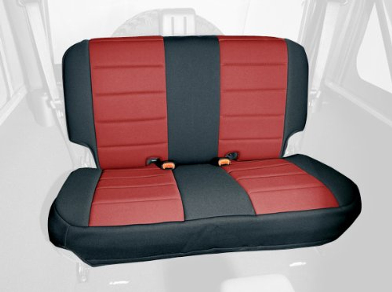 '03-'06 TJ/LJ Neoprene Rear Seat Cover (Red & Black)