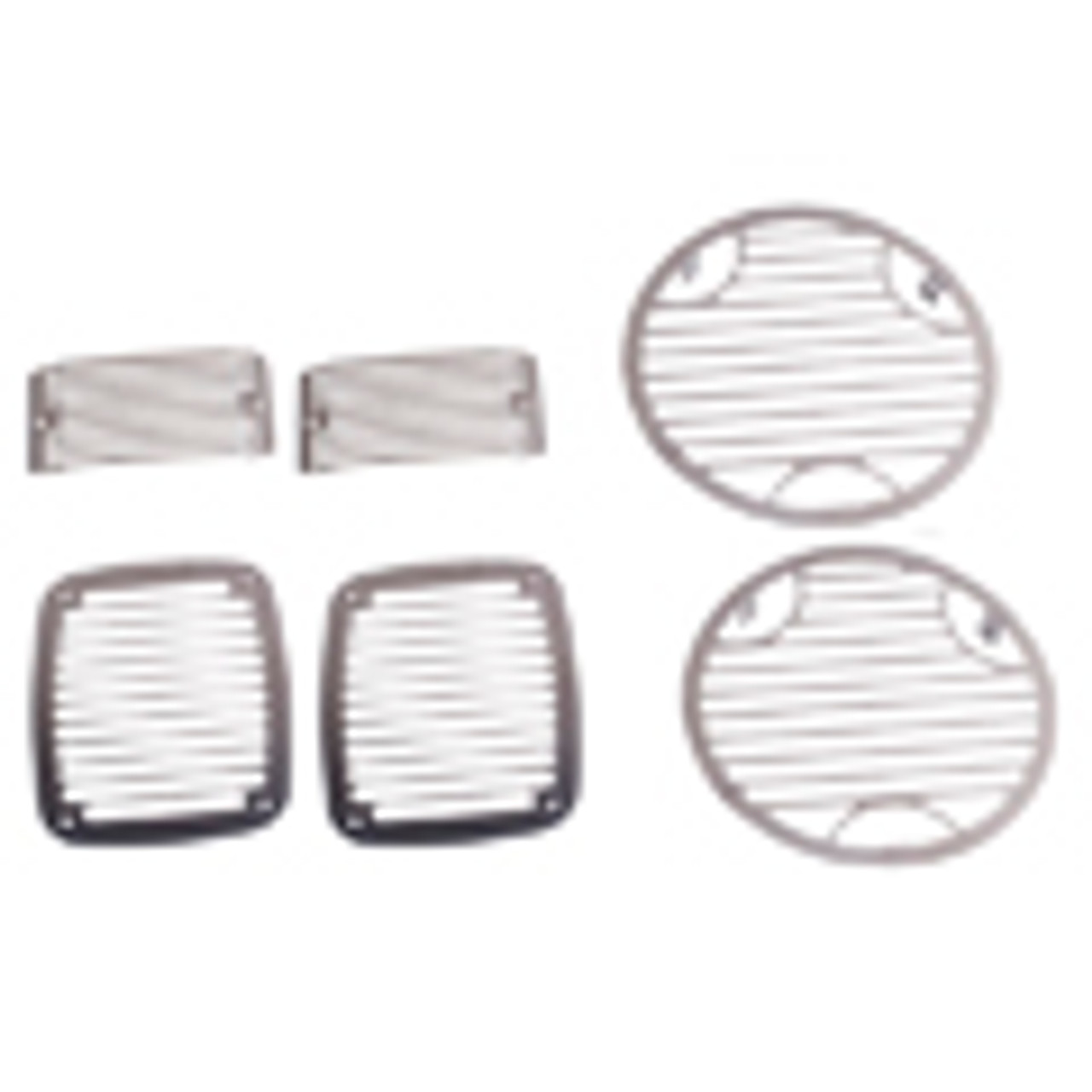 '97-'06 TJ/LJ 6pc Stainless Billet Light Stone Guard Kit