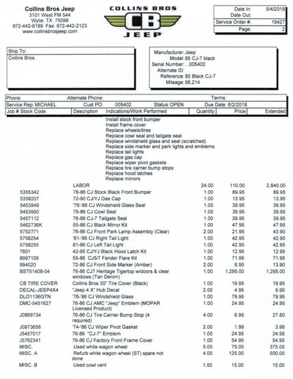 SOLD 1985 Jeep CJ-7 Stock# 005402 