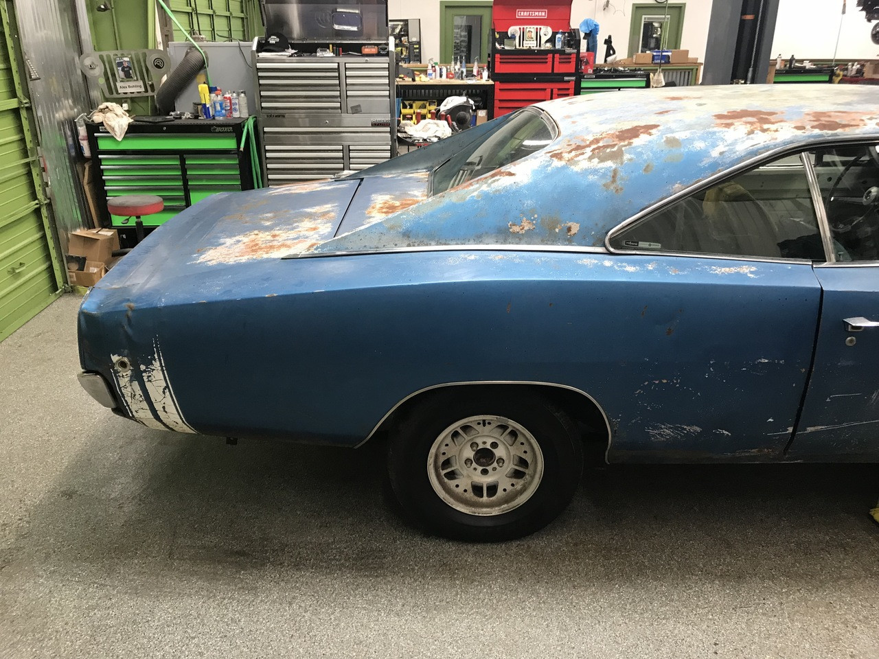 SOLD 1968 Dodge Charger project Blue  Stock# 205280