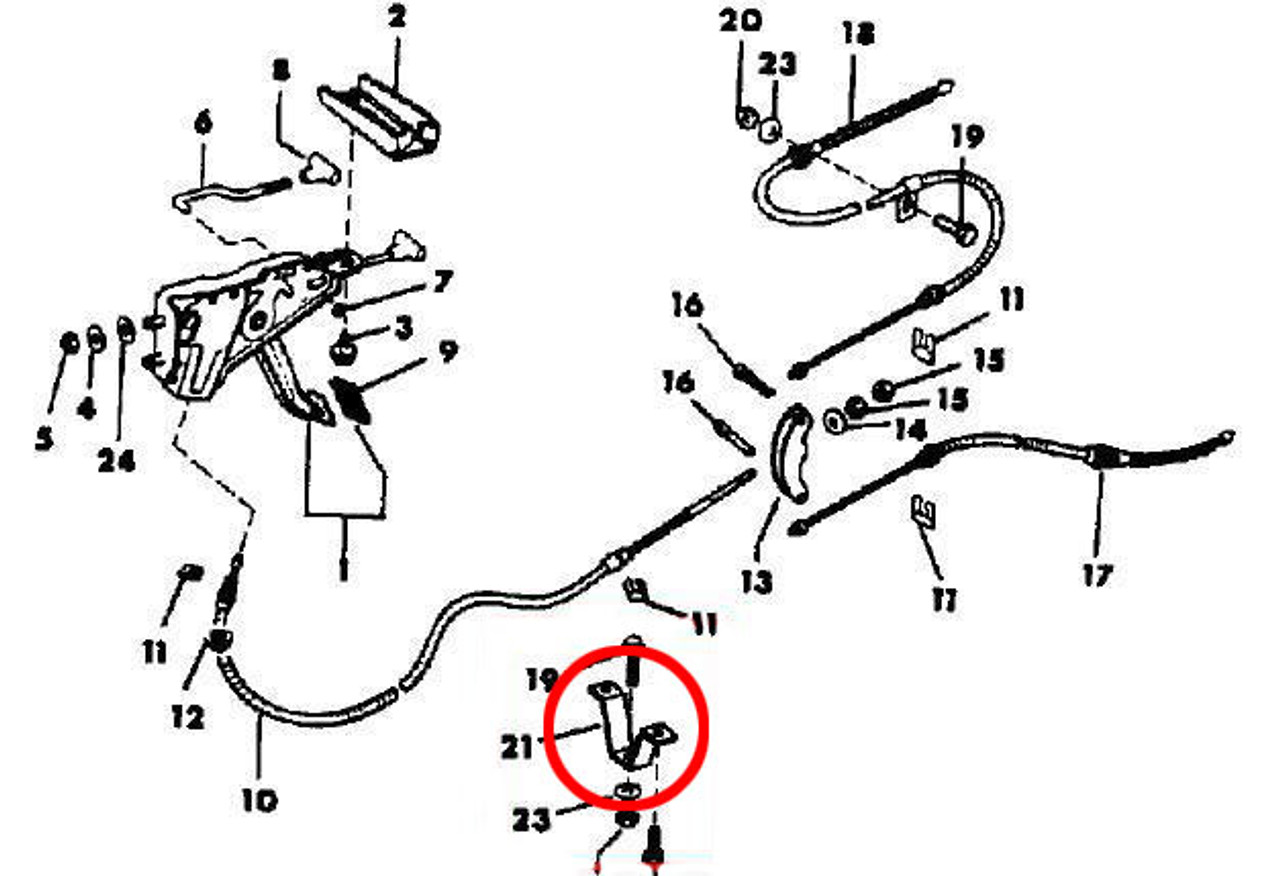 76-'86 CJ RH Passenger E-Brake Cable Retaining Bracket - CBJeep