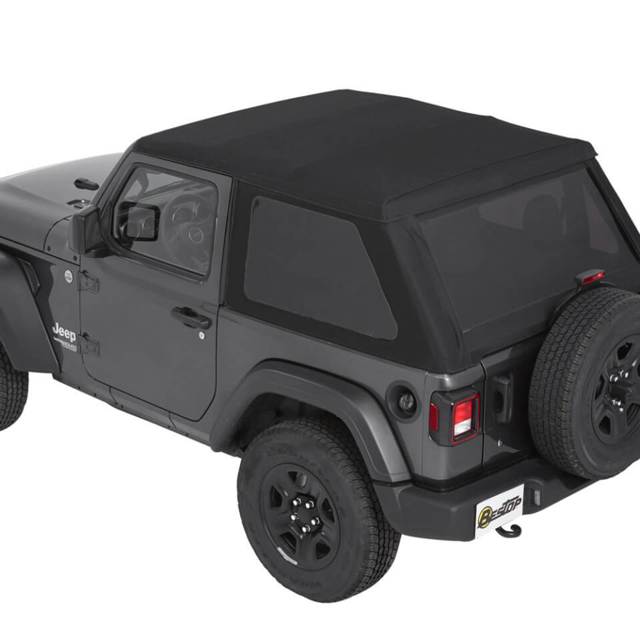 Trektop® Slantback Soft Top Jeep 2018-2021 Wrangler JL 2-door in Black Diamond