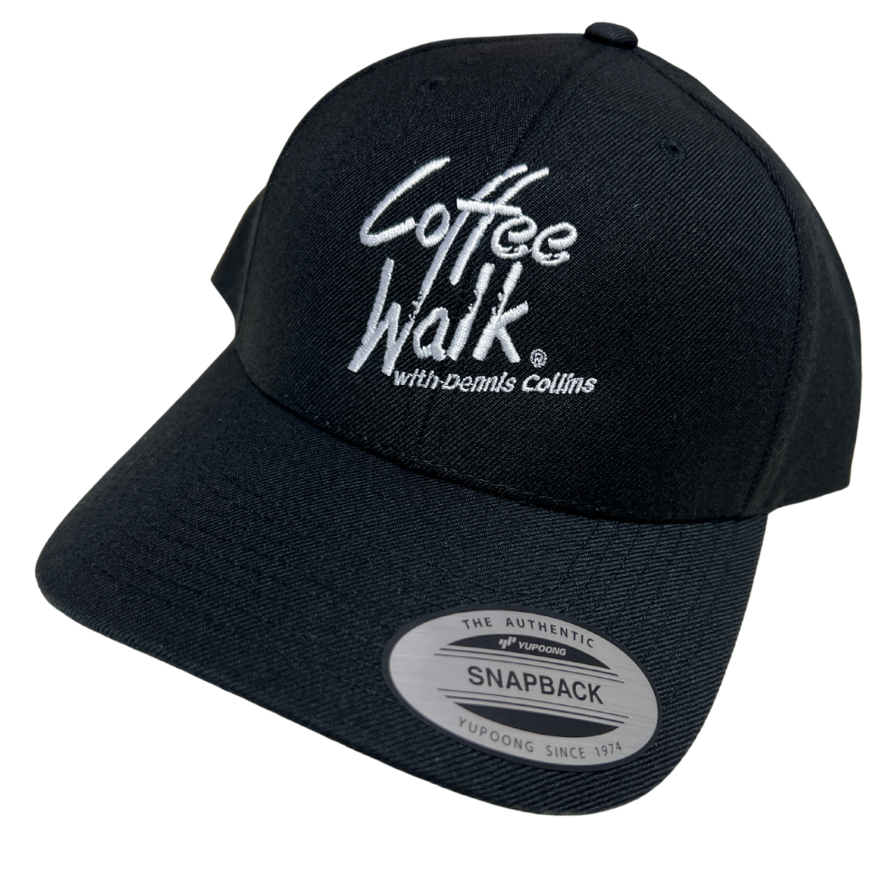 Coffee Walk Logo Hat Curved Bill Snapback 