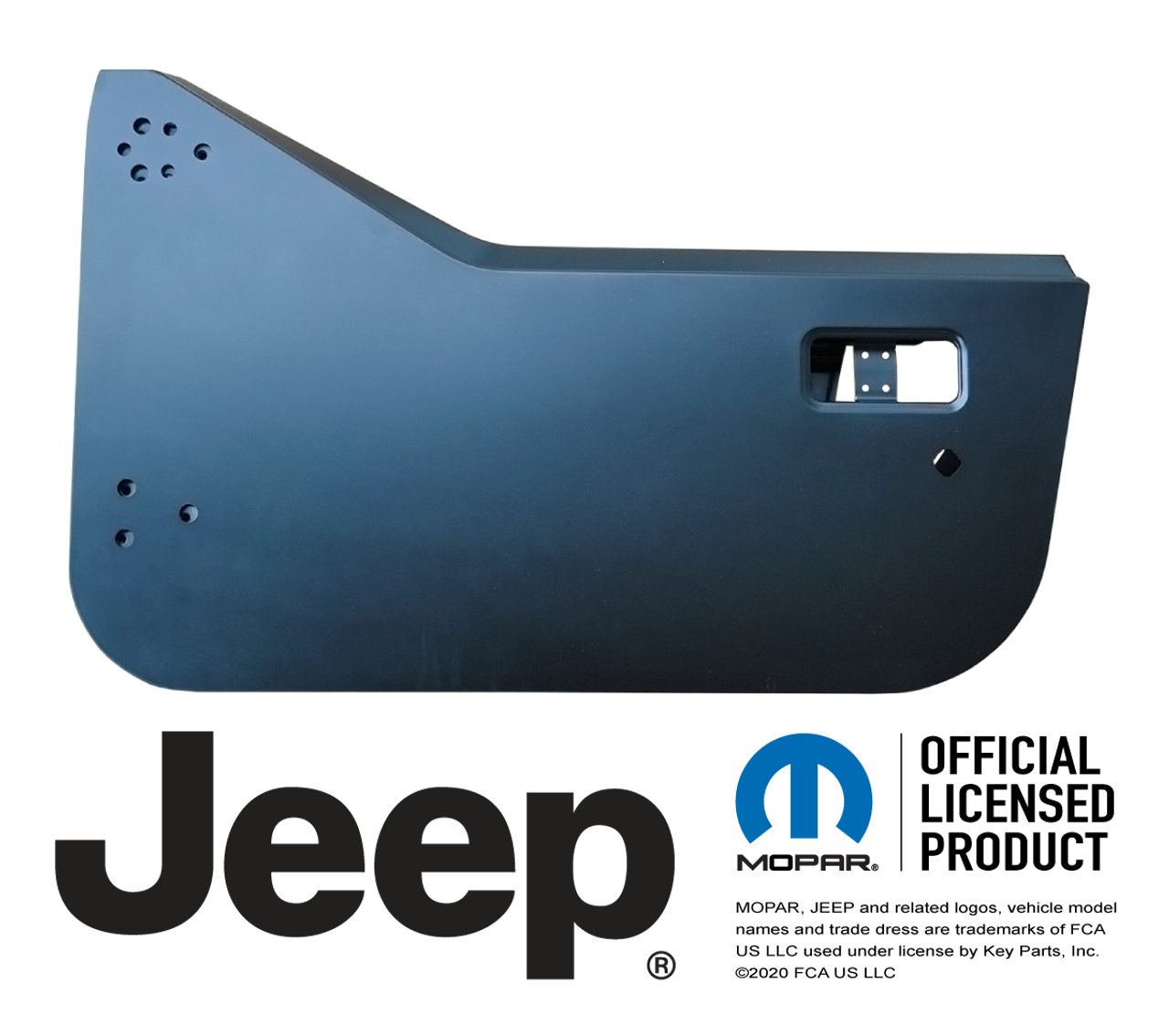 88-95 JEEP YJ WRANGLER HALF DOOR DOOR SHELL, LH REPLACES 55175125