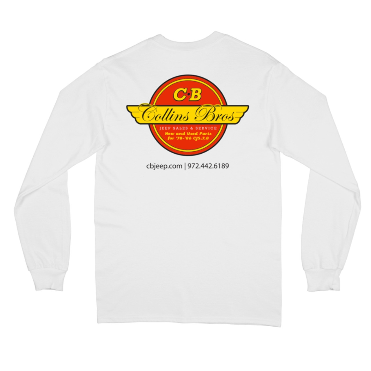 Collins Bros Original Logo Long Sleeve Tee - White