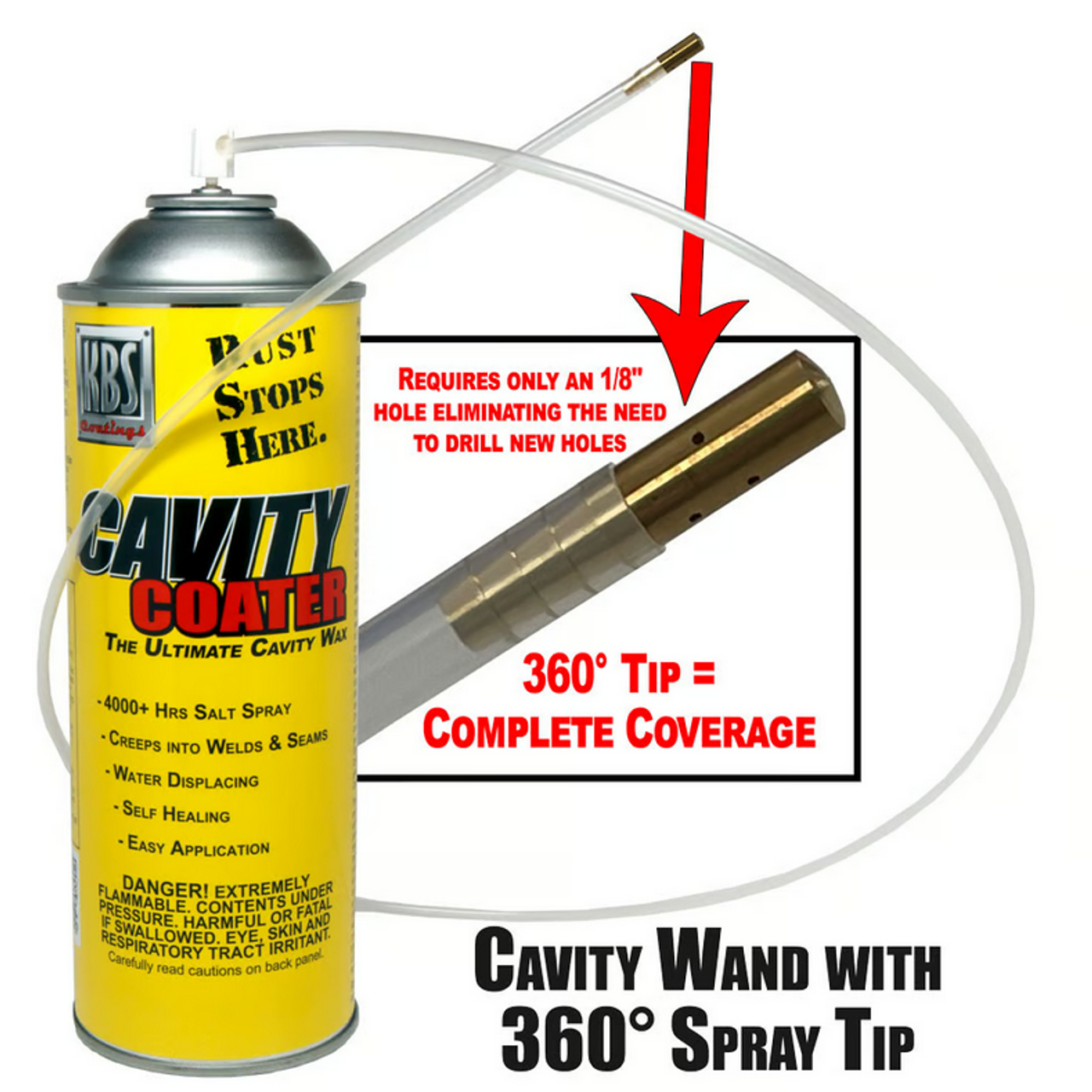 Cavity Coater Aerosol Can & Cavity Wand - Cavity Wax and Corrosion Inhibiting Coating 