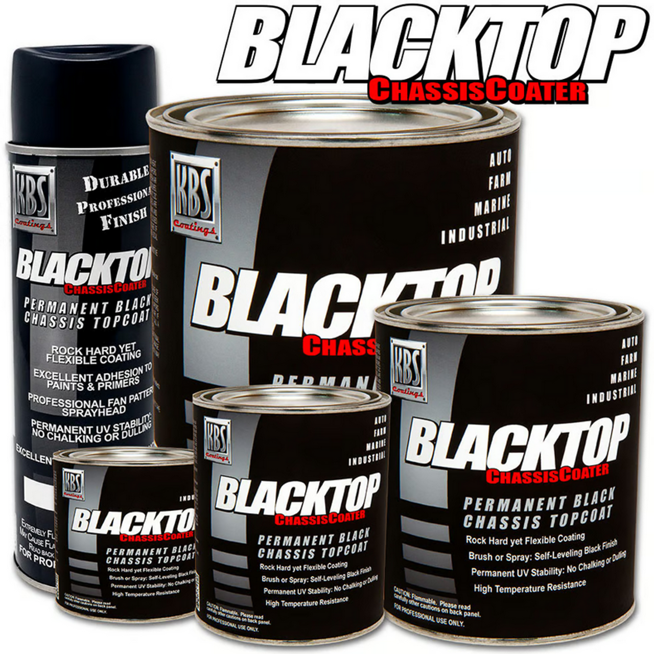 BlackTop Chassis Coater - Permanent OEM Satin Black Chassis Topcoat - 128 oz. Gallon
