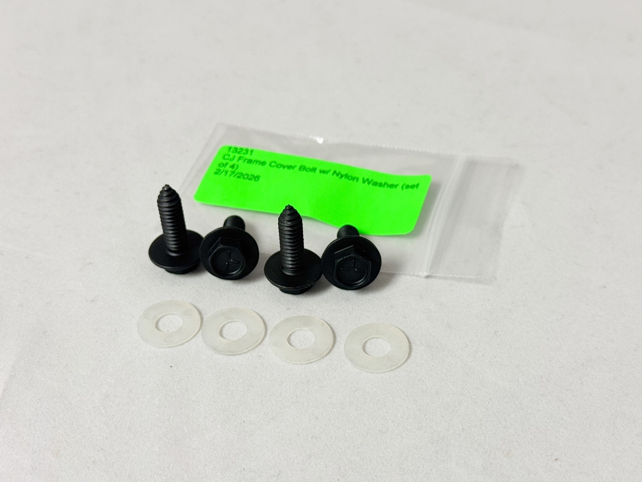 '76-'86 Jeep CJ Frame Cover Bolt w/ Nylon Washer (Set of 4)