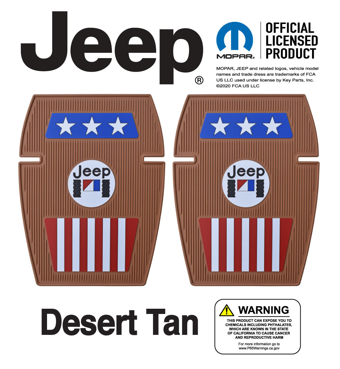 Desert Tan AMC Jeep Americana Floormats - Mopar Licensed