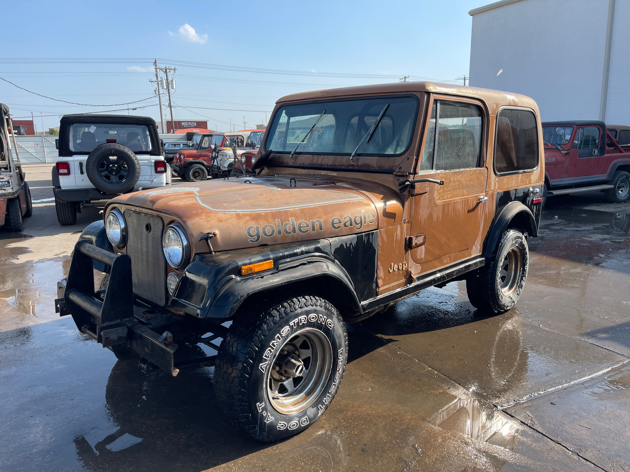 じゃんじゃんゴールデンチェイン レザー80s アメカジ 牛革 ハンティング 1980 Jeep CJ-7 H Code Golden Eagle - Stock # 011606
