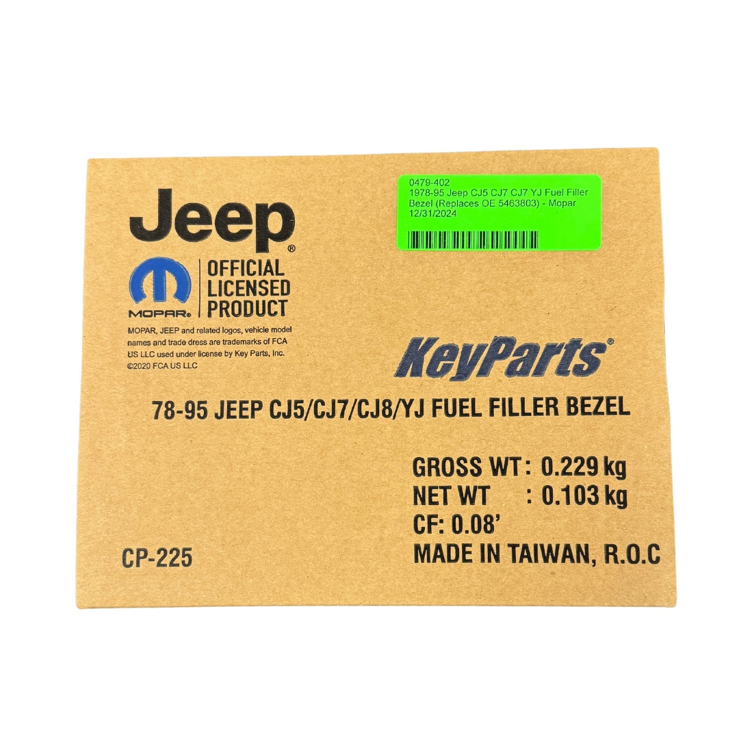 1978-95 Jeep CJ5 CJ7 CJ8 YJ Wrangler Fuel Filler Bezel (Official