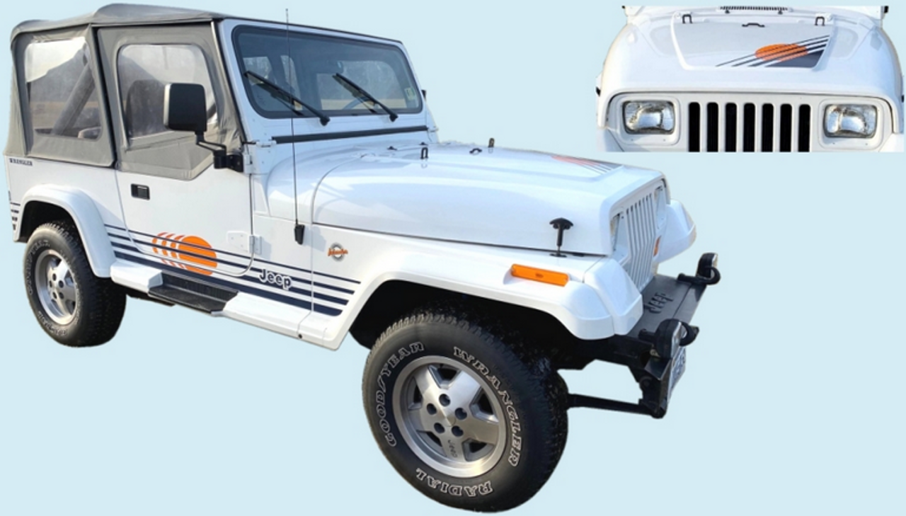 1989-90 Wrangler YJ Islander Edition Hood, Names & Lower Body Stripes Kit 
