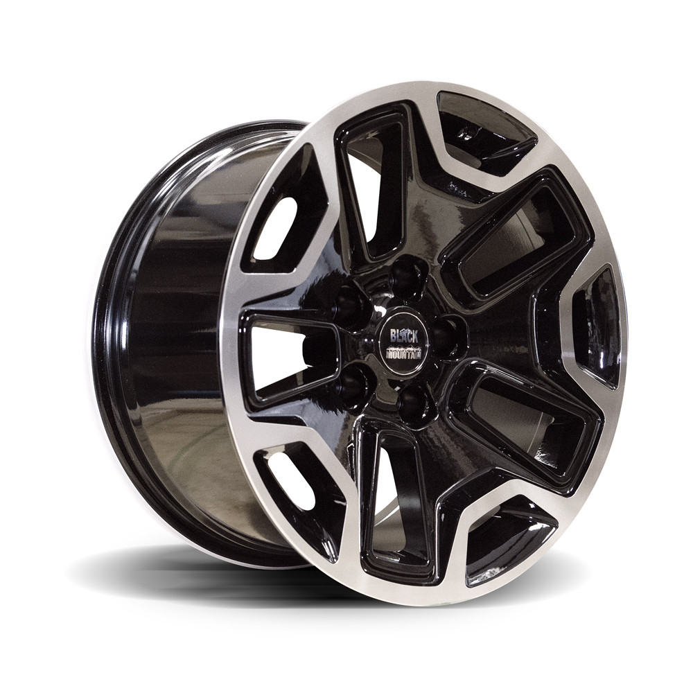 Black Rock Wheels 15x8, 5x4.5" w/4 Chrome Center Caps CBJeep
