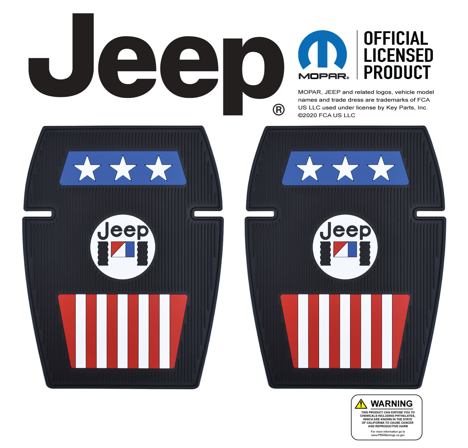 Black AMC Jeep Americana Floor Mats (Set of 2) Mopar