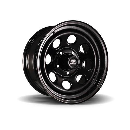 16x8" Black Steel Rock Wheel