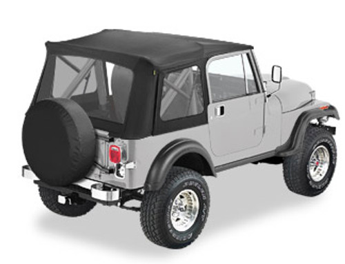 1976-95 Jeep CJ7 YJ Supertop Classic Soft Top for OEM Hardware (Clear Windows)