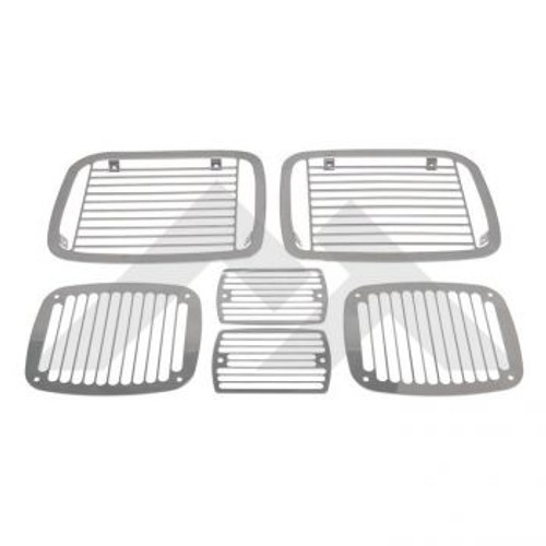'87-'95 YJ 6pc Stainless Billet Light Stone Guard Kit