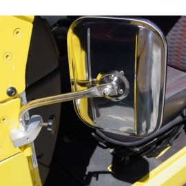 Lange '76-'95 CJ/YJ Stainless Mirror 1 - Collins Bros Jeep