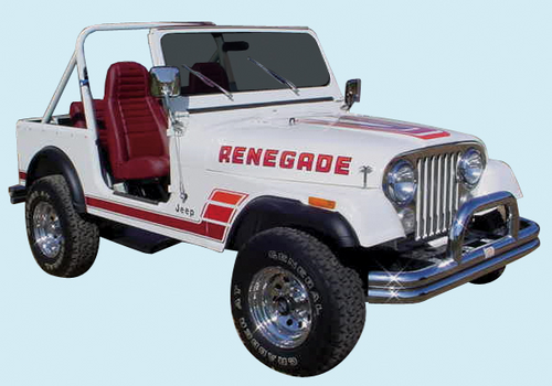 1983-84 Renegade Names, Hood & Side Stripes Kit - Lt/Med/Dk Silver