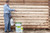 Applying Tim-Bor Borate Salt Sashco Log Home Product