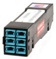 HDC-3MME608SE2M24 - HD8² Cassette, OM3, 6 Port MTP® Elite 8F (Male) Front to 2 Port MTP® Elite 24F (Male) Rear, Aqua, Straight