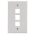 Classic Faceplate with 3 Ports for EZ®/HD Style in Single Gang, White