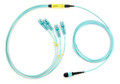 8-Fiber MTP/MPO to LC Fiber Optic Fanout Cable, Multimode OM3, Plenum, view 1