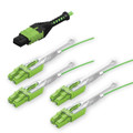 HD8² Breakout Cable, MTP® Elite/UPC Female, to (4ea) LC/UPC Senko Uniboot, 8 Strand, OFNP Plenum, Multimode 50/125um OM5, Type B