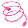 Power Cord, C14 to C13, 14/3 AWG, 15Amp, 250V SJT Jacket, Pink (Coiled)