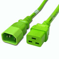 Power Cord, C14 to C19, 14/3 AWG, 15Amp, 250V SJT Jacket, Green, 5 Foot