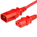 P-Lock Secure Locking Power Cord, C14 (P-Lock) to C13, 14 AWG, 15 Amp, 250V, SJT Jacket, Red, 10 Foot