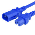 P-Lock Secure Locking Power Cord, C14 (P-Lock) to C15, 14 AWG, 15 Amp, 250V, SJT Jacket, Blue, 5 Foot