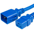 P-Lock Secure Locking Power Cord, C20 (P-Lock) to C19, 12 AWG, 20 Amp, 250V, SJT Jacket, Blue