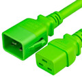 P-Lock Secure Locking Power Cord, C20 (P-Lock) to C19, 12 AWG, 20 Amp, 250V, SJT Jacket, Green, 3 Foot