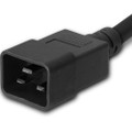 Power Cord, C20 to C15, 14/3 AWG, 15Amp, 250V SJT Black Jacket (C20 side)