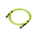 MTP® Elite Female to MTP® Elite Female, 8 Strand, Corning Multimode OM5 50/125 Micron, OFNP Lime Green Jacket, Rollover (Type B) Pinout