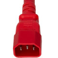 Power Cord, C14 to C13, 18/3 AWG, 10Amp, 250V SJT Red Jacket (C14 end)