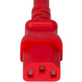 Power Cord, C14 to C13, 18/3 AWG, 10Amp, 250V SJT Red Jacket (C13 end)