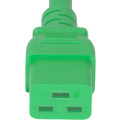 Power Cord, C20 to C19, 14/3 AWG, 20 Amp, 250V SJT Green Jacket (C19 end)