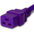 Power Cord, C20 to C19, 14/3 AWG, 20 Amp, 250V SJT Purple Jacket (C19 side)