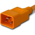 Power Cord, C20 to C19, 14/3 AWG, 20 Amp, 250V SJT Orange Jacket (C20 side)