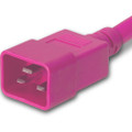 Power Cord, C20 to C19, 14/3 AWG, 20 Amp, 250V SJT Pink Jacket (C20side)