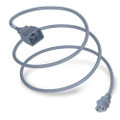 Power Cord, C20 to C13, 14/3 AWG, 15Amp, 250V SJT Gray Jacket