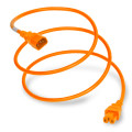 Power Cable, C14 to C15, 14/3, 15A/250V, 14awg, SJT Jacket, Orange (Coiled)